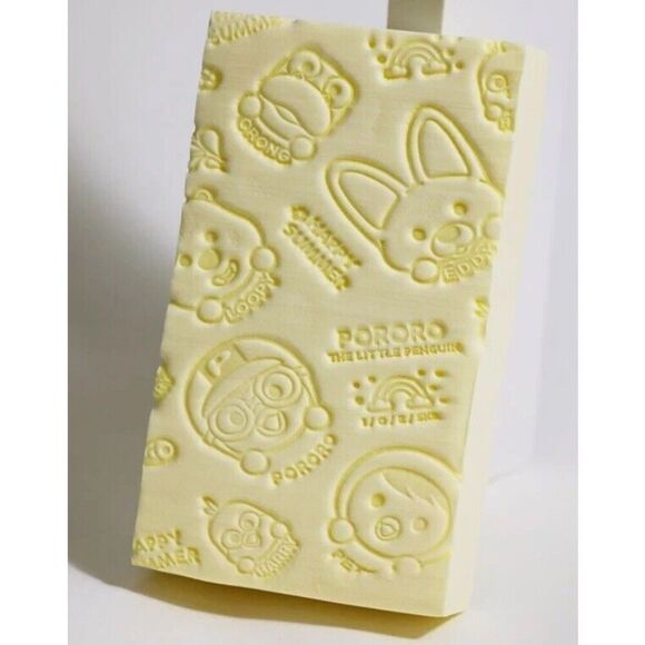 Pororo The Little Penguin Exfoliating Sponge - Yellow - Made In Korea - Picture 2 of 5